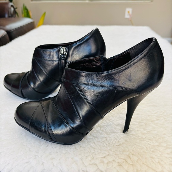 Mui Mui Black Leather Platform Ankle Heels Boots size EU 38 US 7-7.5 - Picture 9 of 16